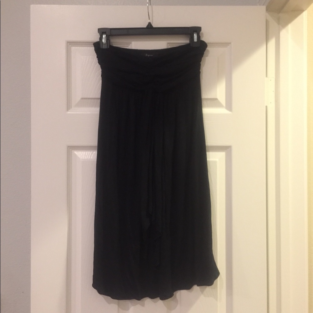 Strapless Ruch twist front black dress size XS
